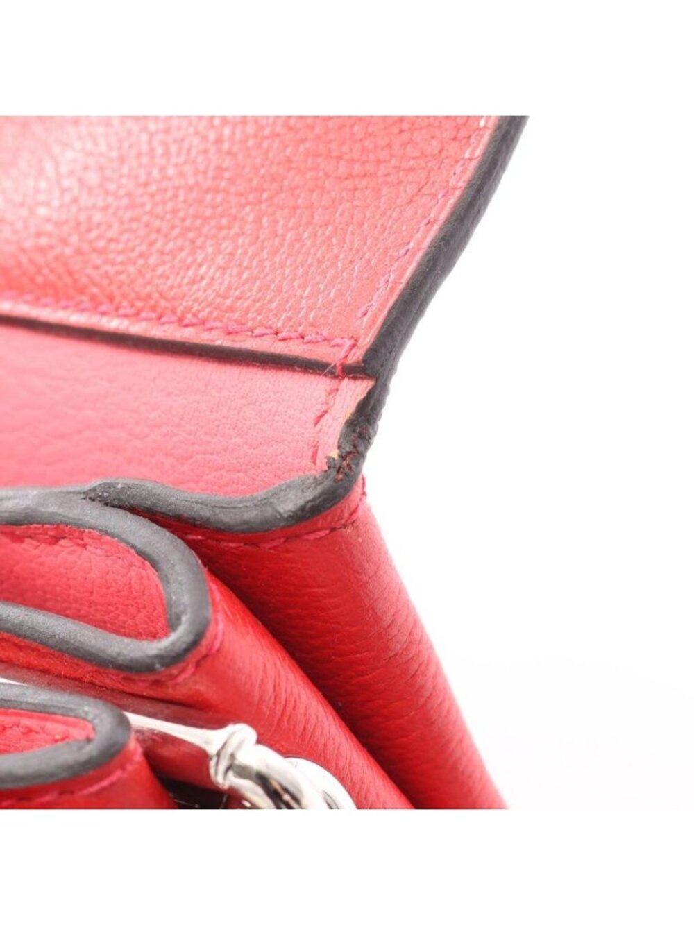 Hermes Shoulder Bag Opry 24 ck Geranium Rose Azalea Leather - Picture 7 of 9